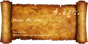 Auer Áron névjegykártya